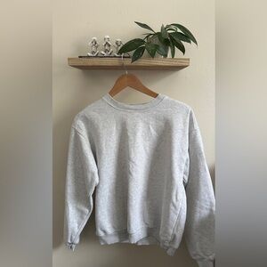 Fabletics Gray Crewneck Sweater Soft Cotton-Blend